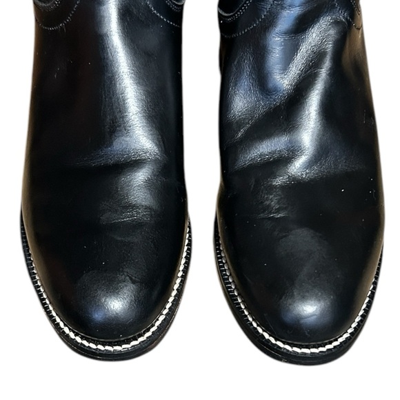 TONY LAMA Black Leather Western Roper Cowgirl Boots Rodeo Style 7501L sz 4B - Picture 5 of 10